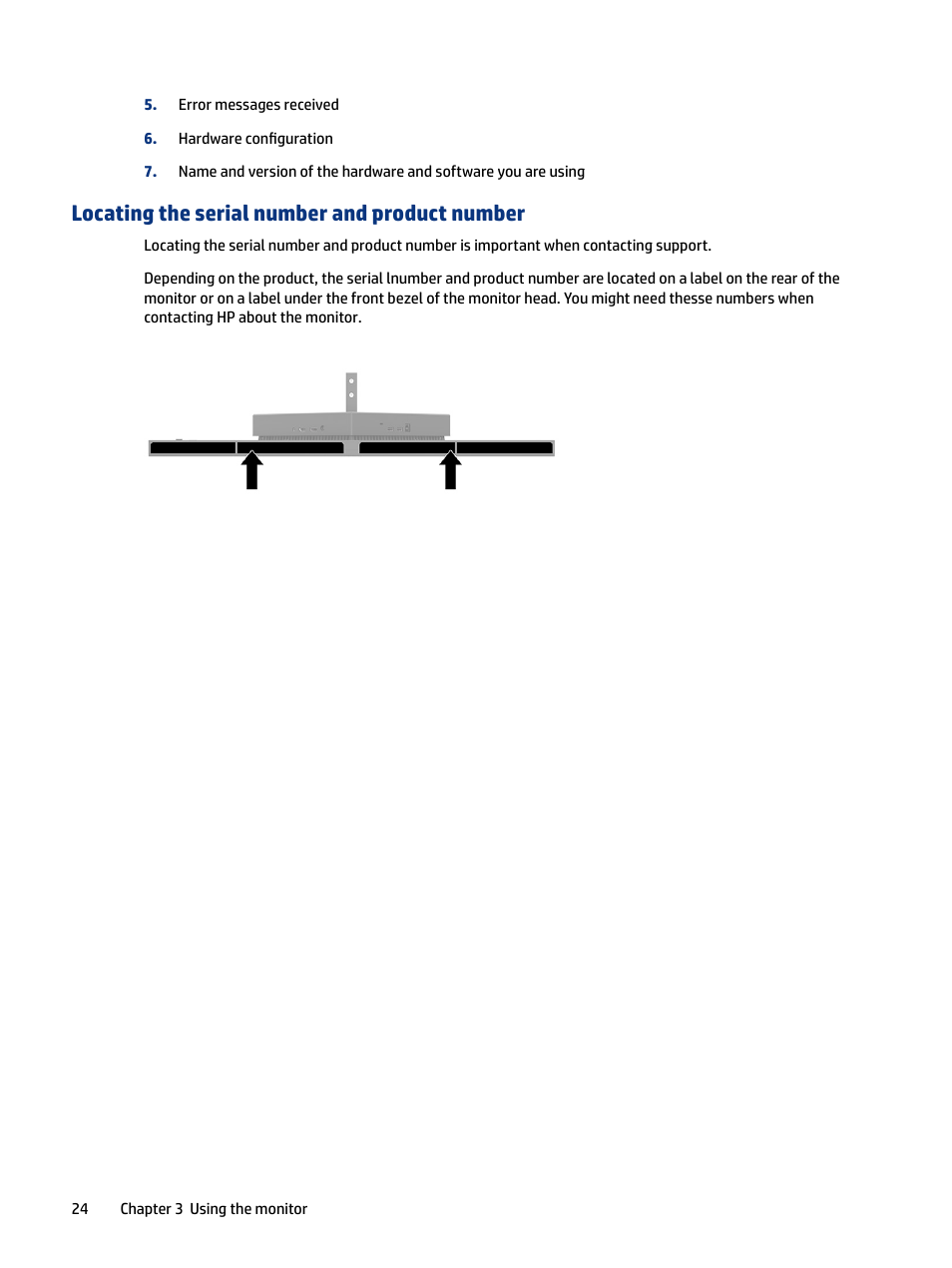 Locating the serial number and product number | HP OMEN 27" HDR 165 Hz Gaming Monitor User Manual | Page 30 / 41