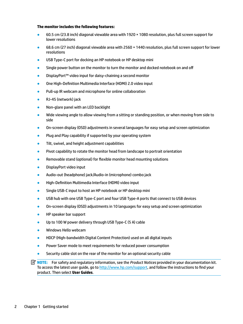 HP E27d G4 27" 16:9 Advanced Docking IPS Monitor User Manual | Page 10 / 52