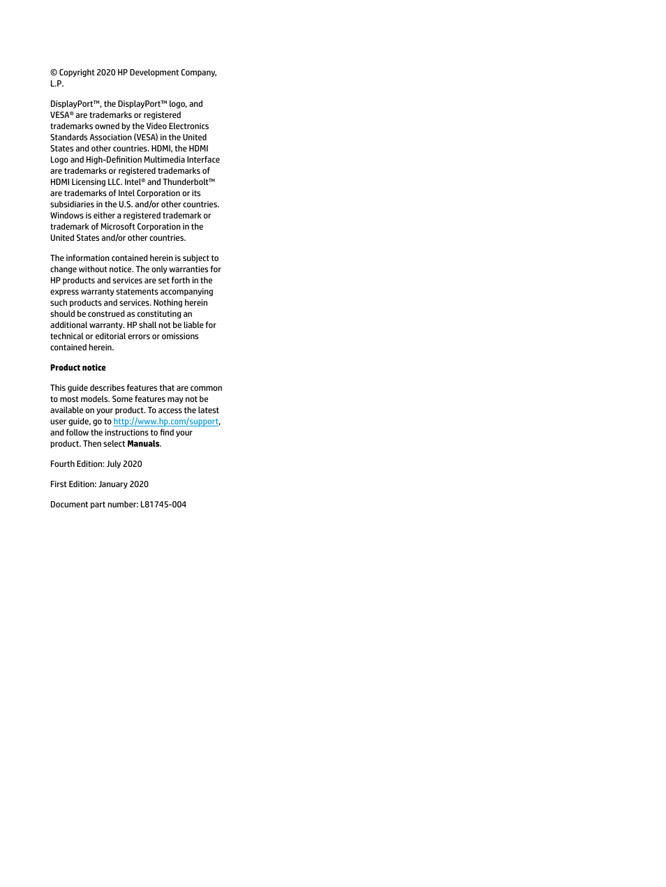 HP E27d G4 27" 16:9 Advanced Docking IPS Monitor User Manual | Page 2 / 52
