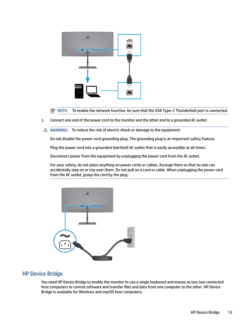 Hp device bridge | HP Z40c G3 39.7" 21:9 Curved 5K IPS Monitor User Manual | Page 18 / 45