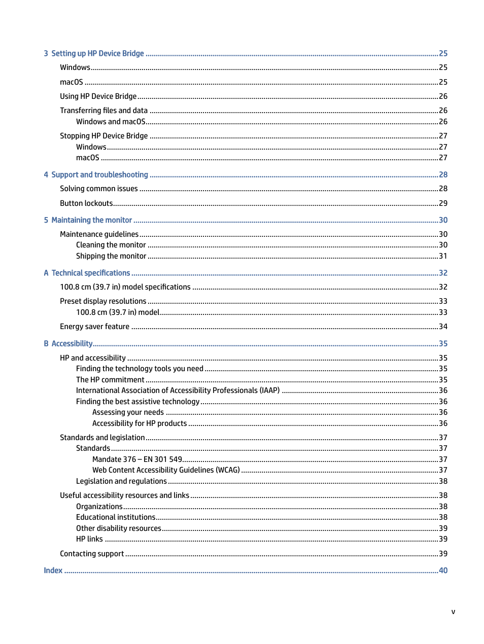 HP Z40c G3 39.7" 21:9 Curved 5K IPS Monitor User Manual | Page 5 / 45
