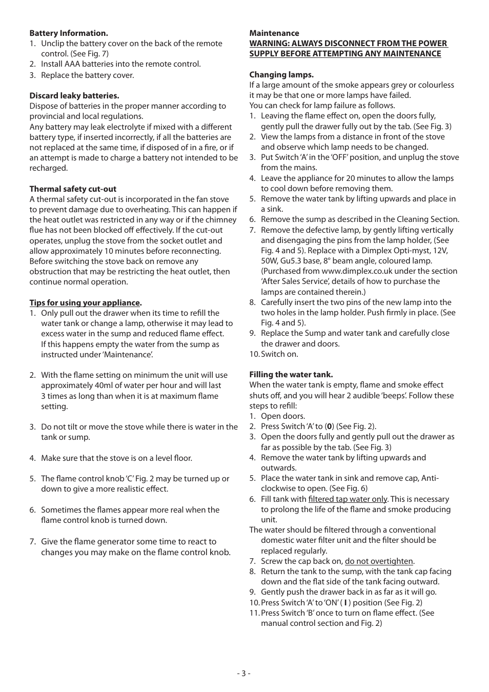Dimplex CASSINGTON EN55014 User Manual | Page 9 / 52
