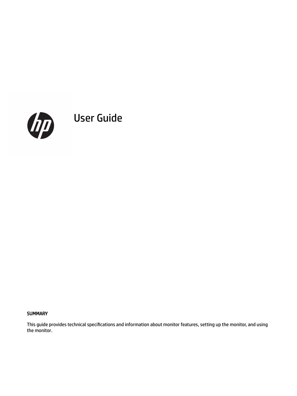 HP M24 23.8" Webcam Monitor User Manual | 38 pages