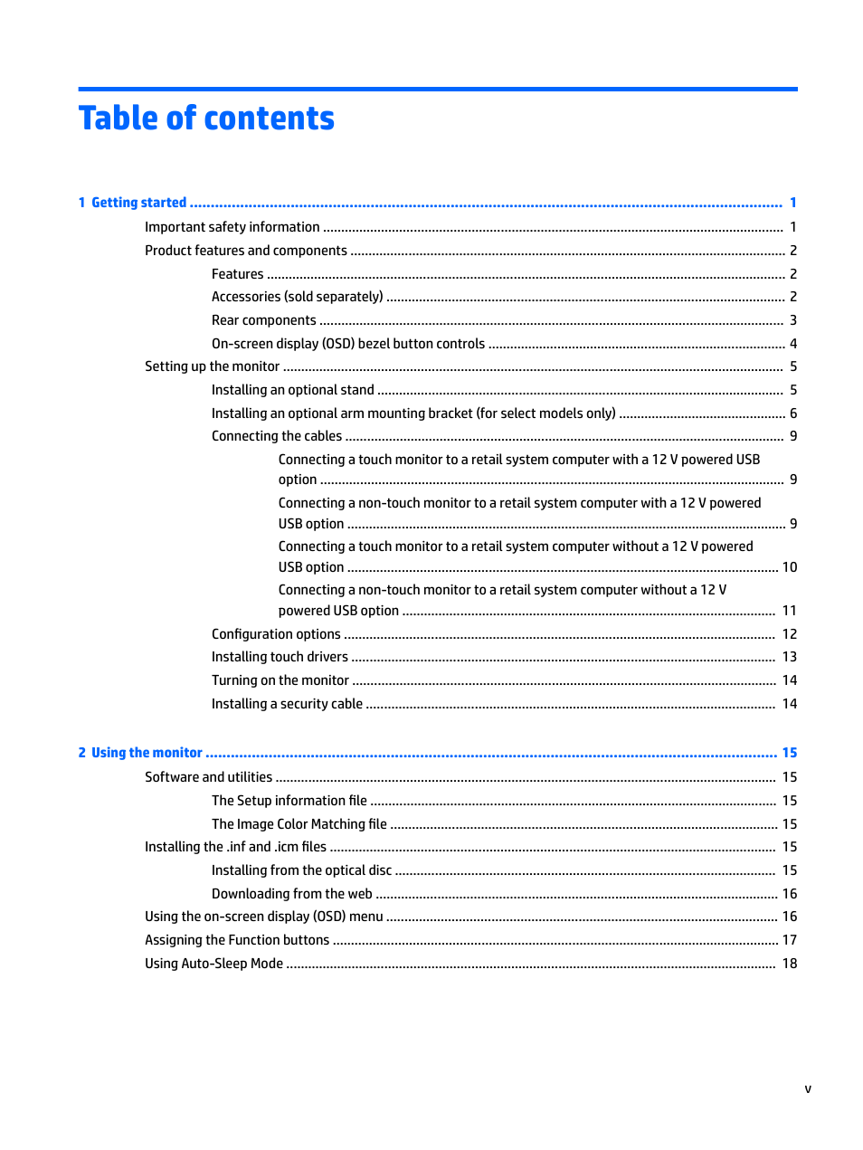 HP L7016t 15.6" Retail Multi-Touch TN Monitor User Manual | Page 5 / 34