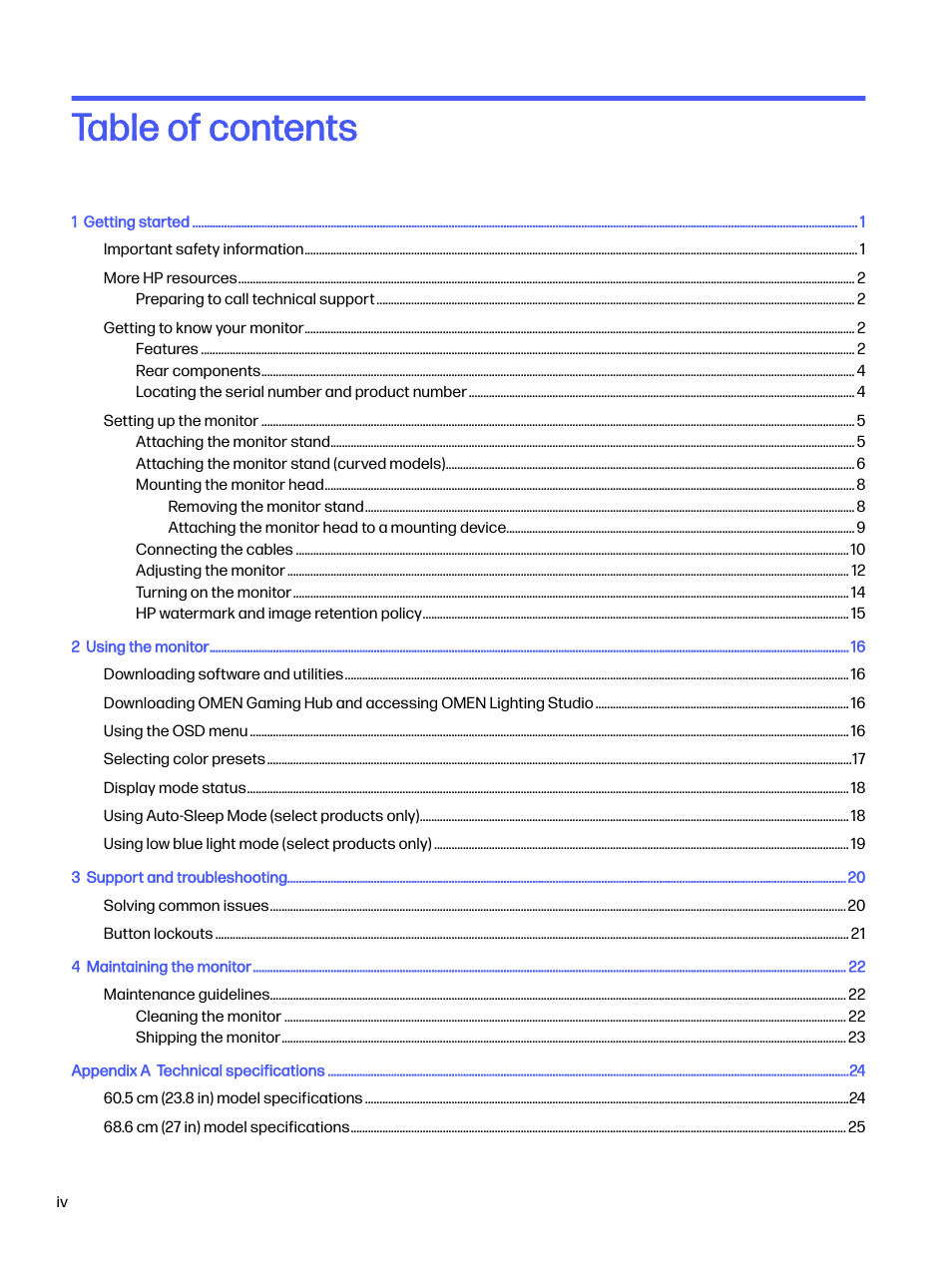 HP OMEN 32q 31.5" QHD HDR 165 Hz Gaming Monitor User Manual | Page 4 / 47
