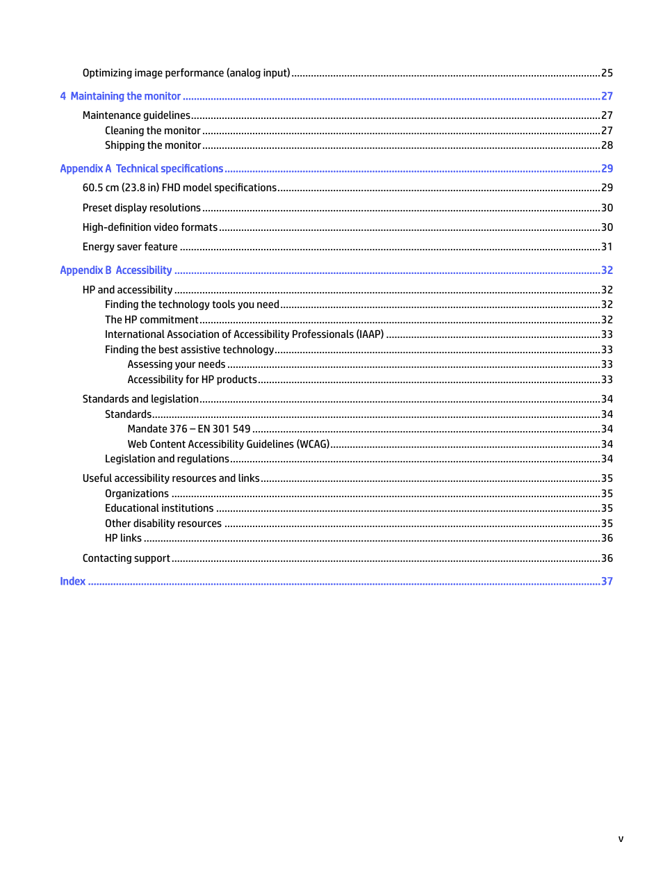 HP E24mv 24" 16:9 Conferencing IPS Monitor User Manual | Page 5 / 42