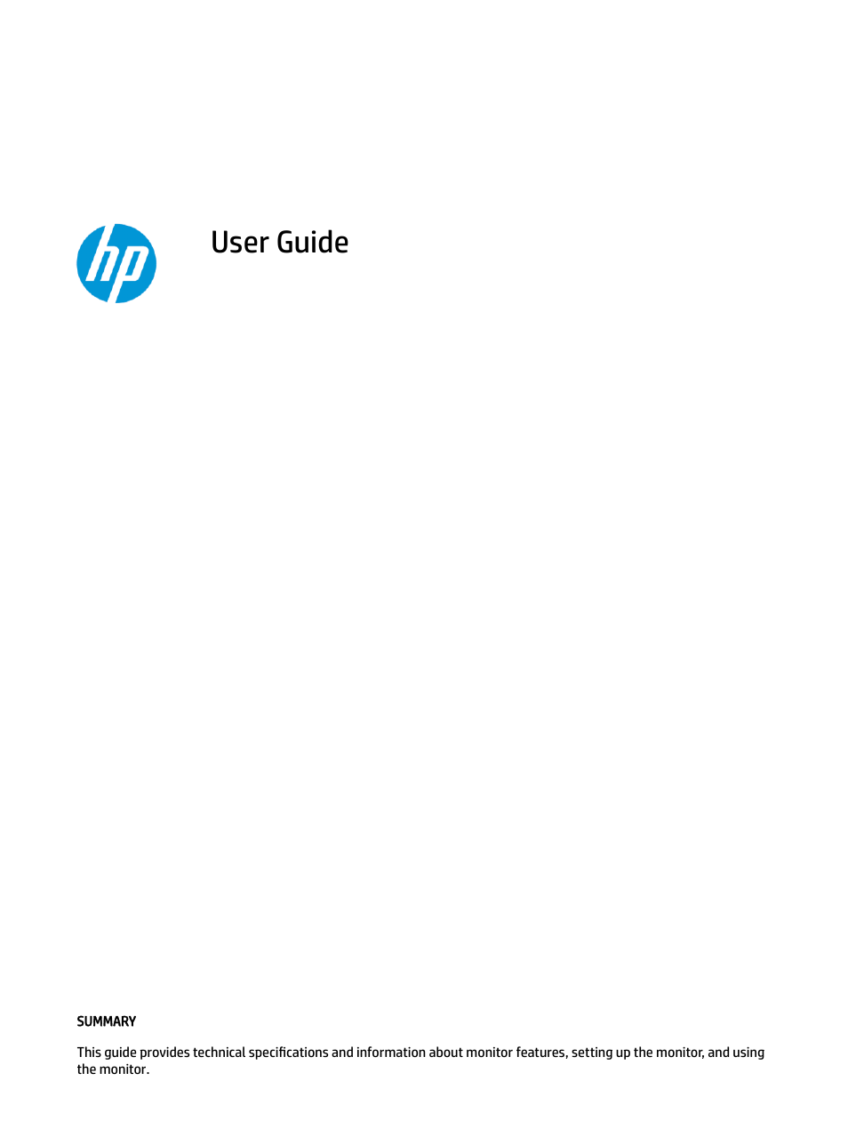 HP OMEN 27" 4K HDR 144 Hz Gaming Monitor User Manual | 38 pages