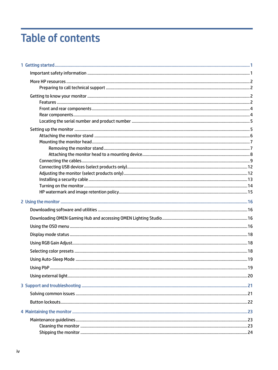 HP OMEN 27" 4K HDR 144 Hz Gaming Monitor User Manual | Page 4 / 38