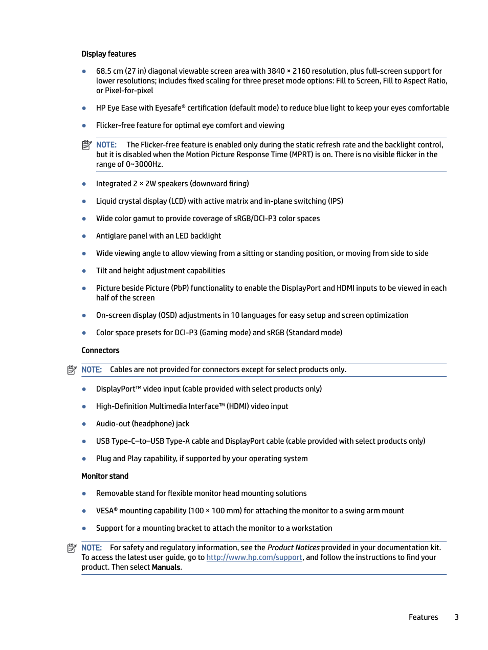 HP OMEN 27" 4K HDR 144 Hz Gaming Monitor User Manual | Page 8 / 38