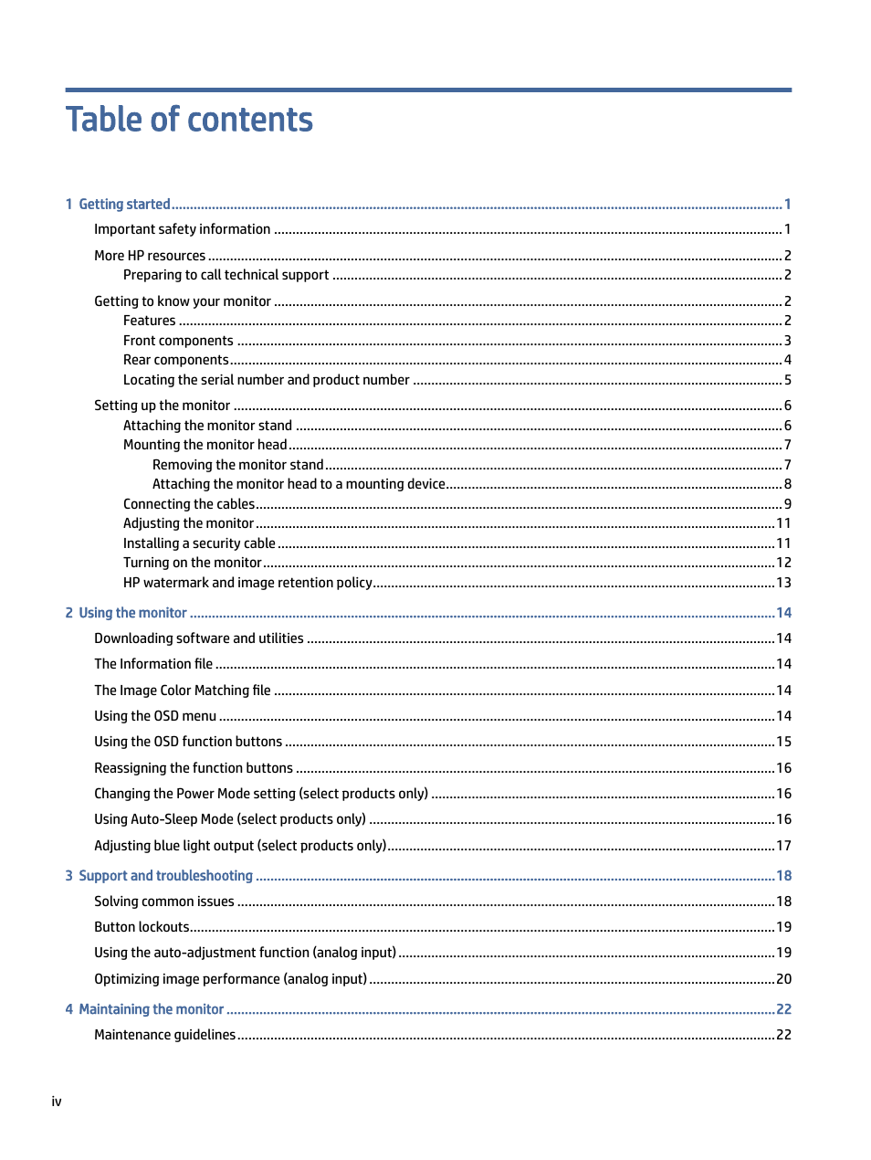 HP P24 G4 23.8" 16:9 IPS Monitor User Manual | Page 4 / 37