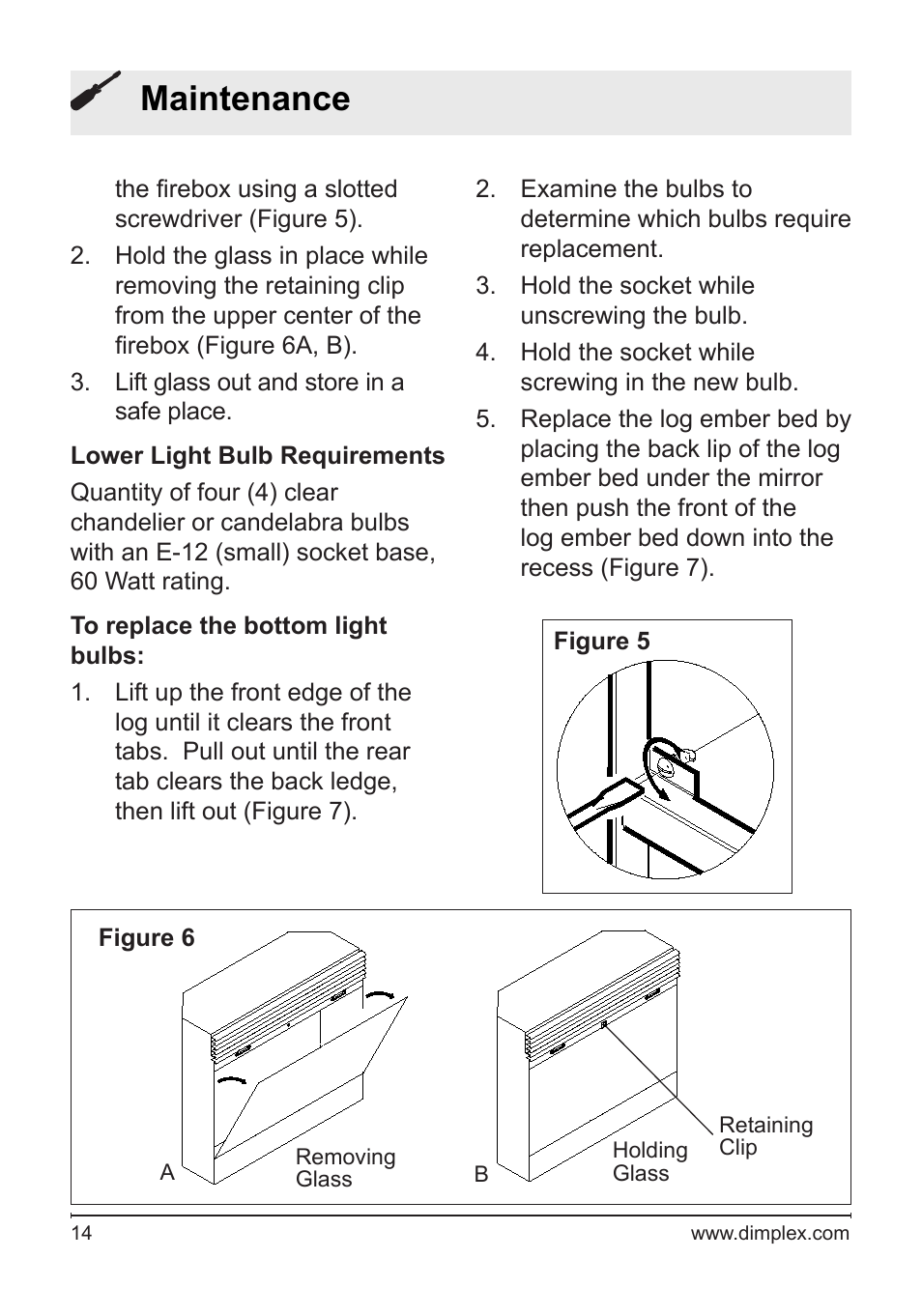 Maintenance | Dimplex DFB6016 User Manual | Page 14 / 19