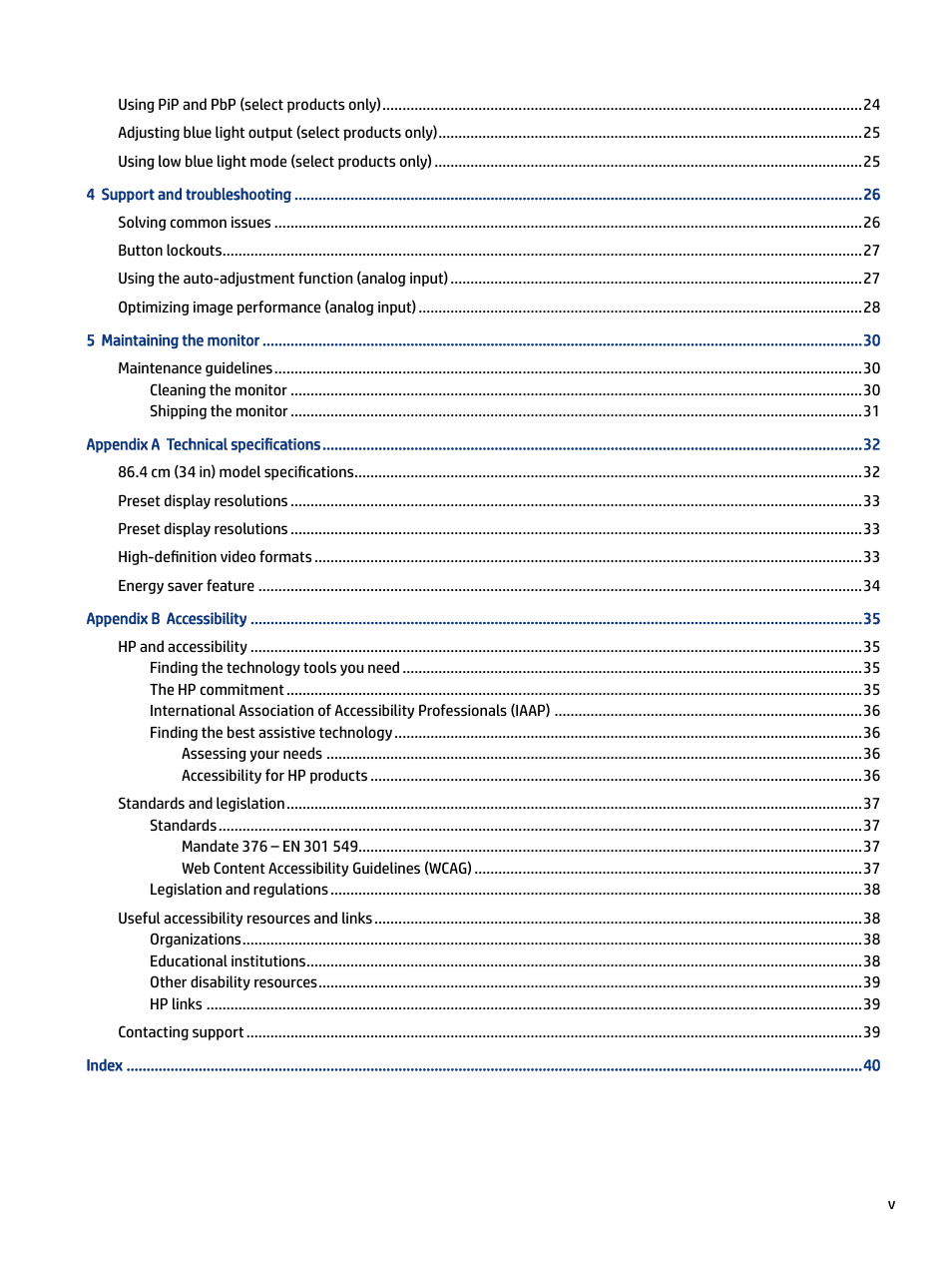 HP Z34C G3 34" 21:9 Curved WQHD IPS Monitor User Manual | Page 5 / 45