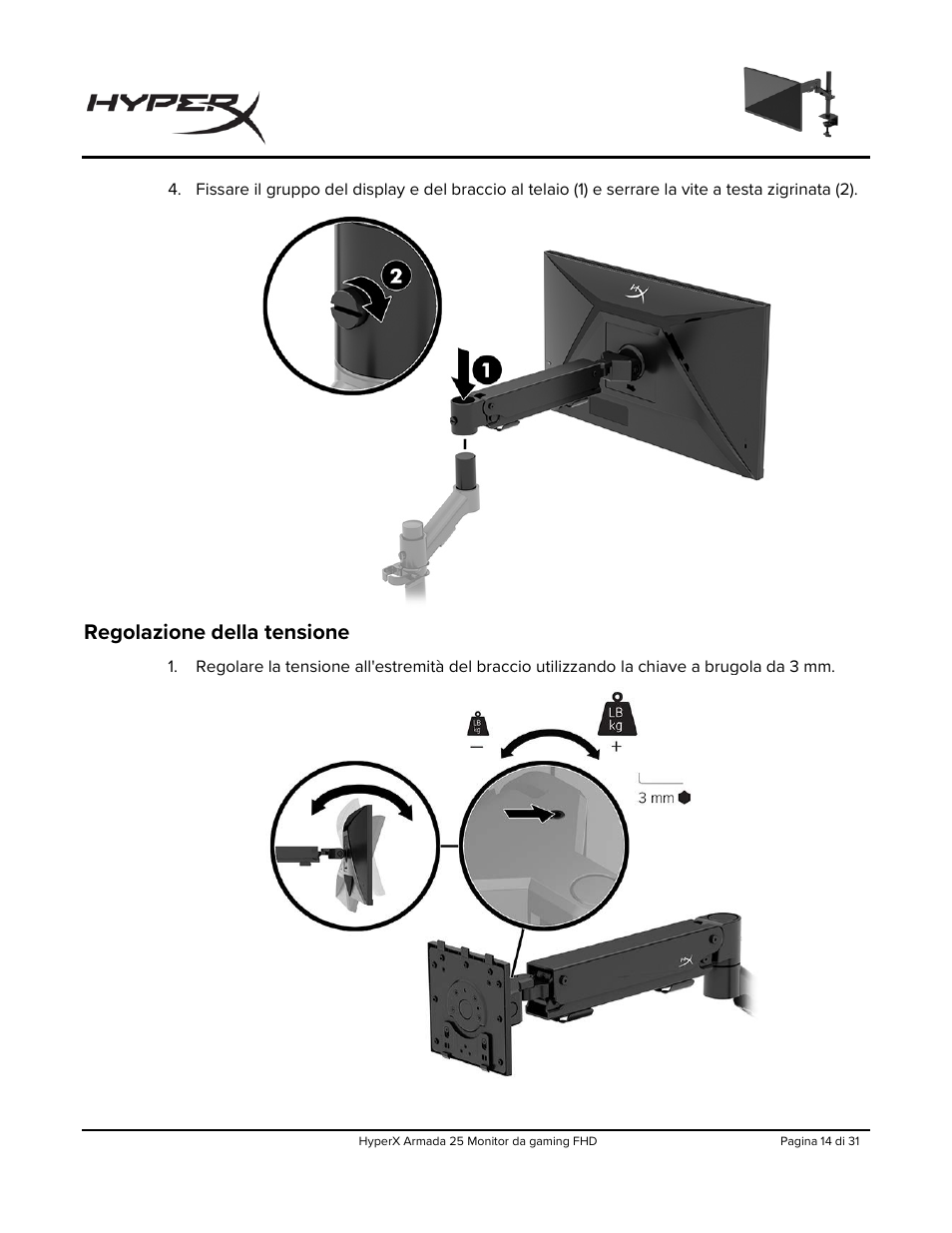 Regolazione della tensione | HyperX Armada 25 24.5" 240 Hz Gaming Monitor User Manual | Page 139 / 499