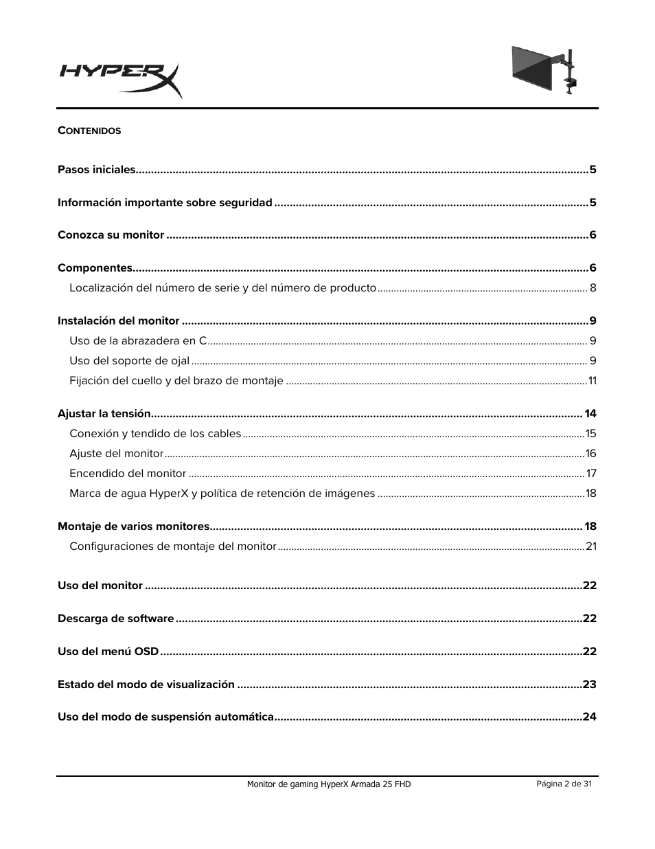 HyperX Armada 25 24.5" 240 Hz Gaming Monitor User Manual | Page 32 / 499