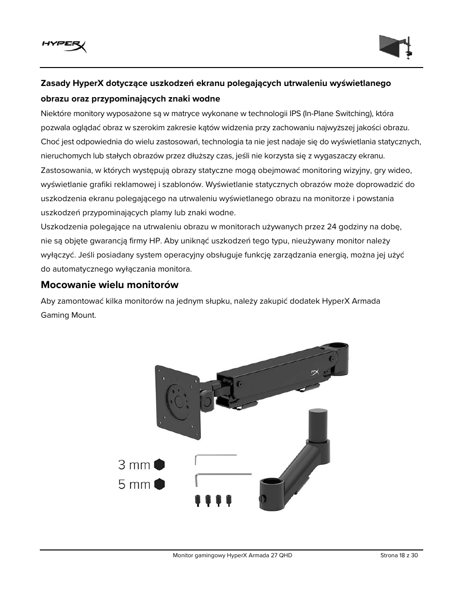 Mocowanie wielu monitorów | HyperX Armada 27 27" 1440p HDR 165 Hz Gaming Monitor User Manual | Page 200 / 487