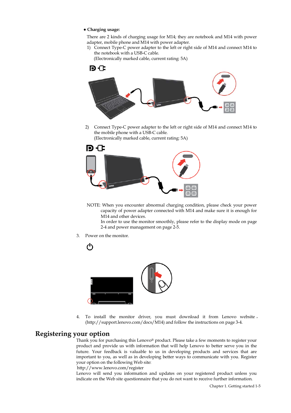 Registering your option | Lenovo ThinkVision M14 14" 16:9 Portable IPS/LCD Monitor User Manual | Page 10 / 28
