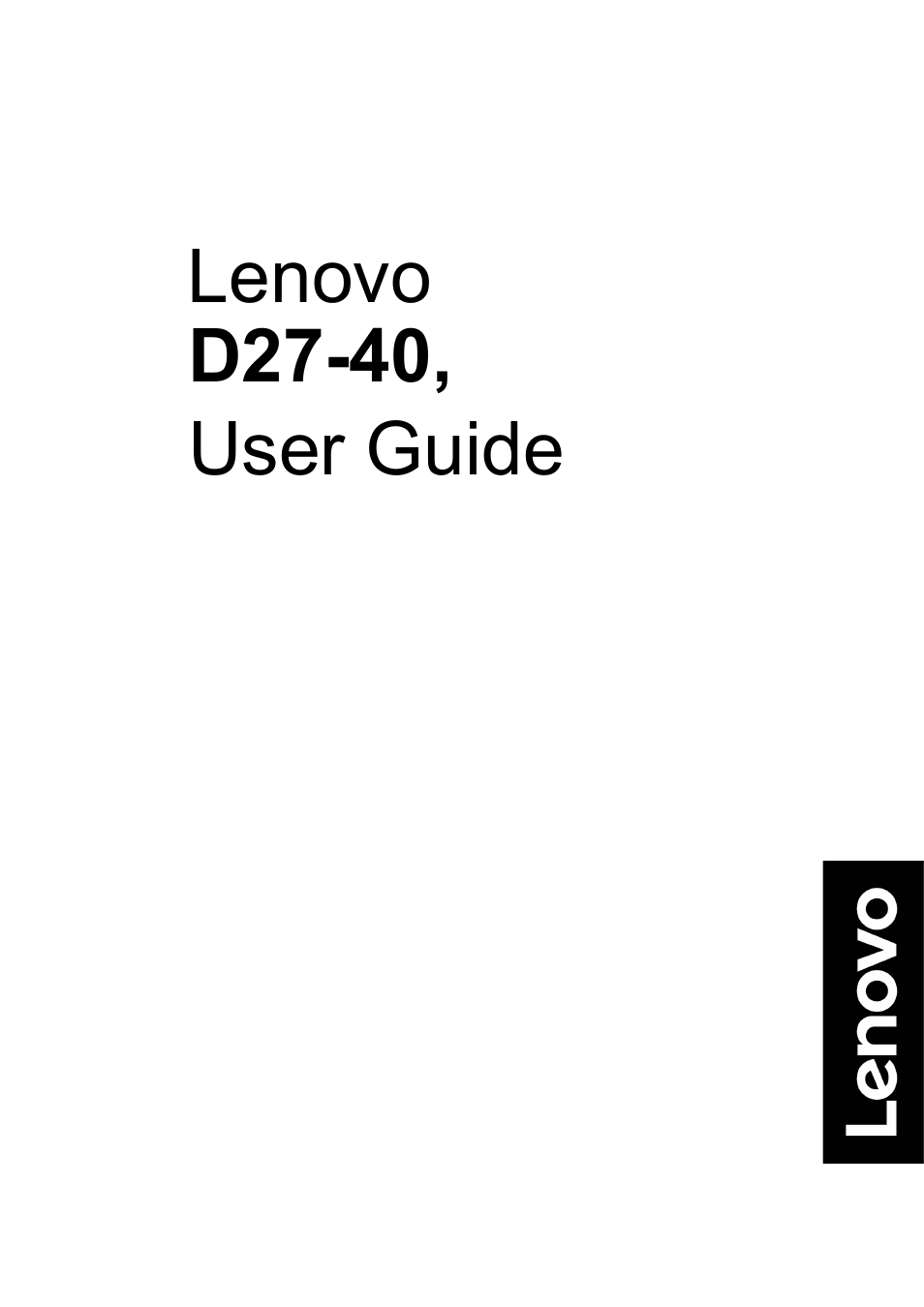 Lenovo D27-40 27" Monitor User Manual | 31 pages