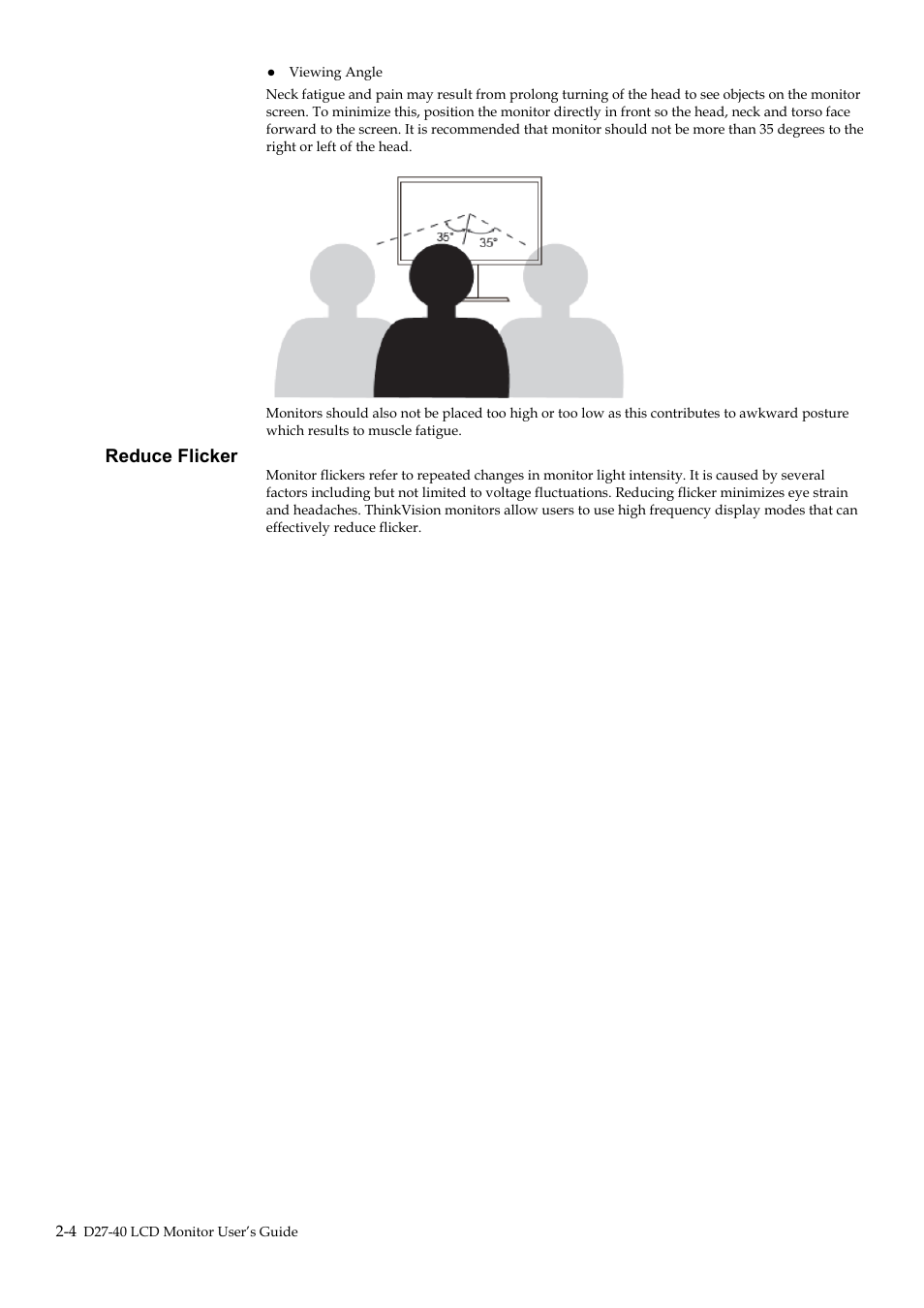 Reduce flicker | Lenovo D27-40 27" Monitor User Manual | Page 14 / 31