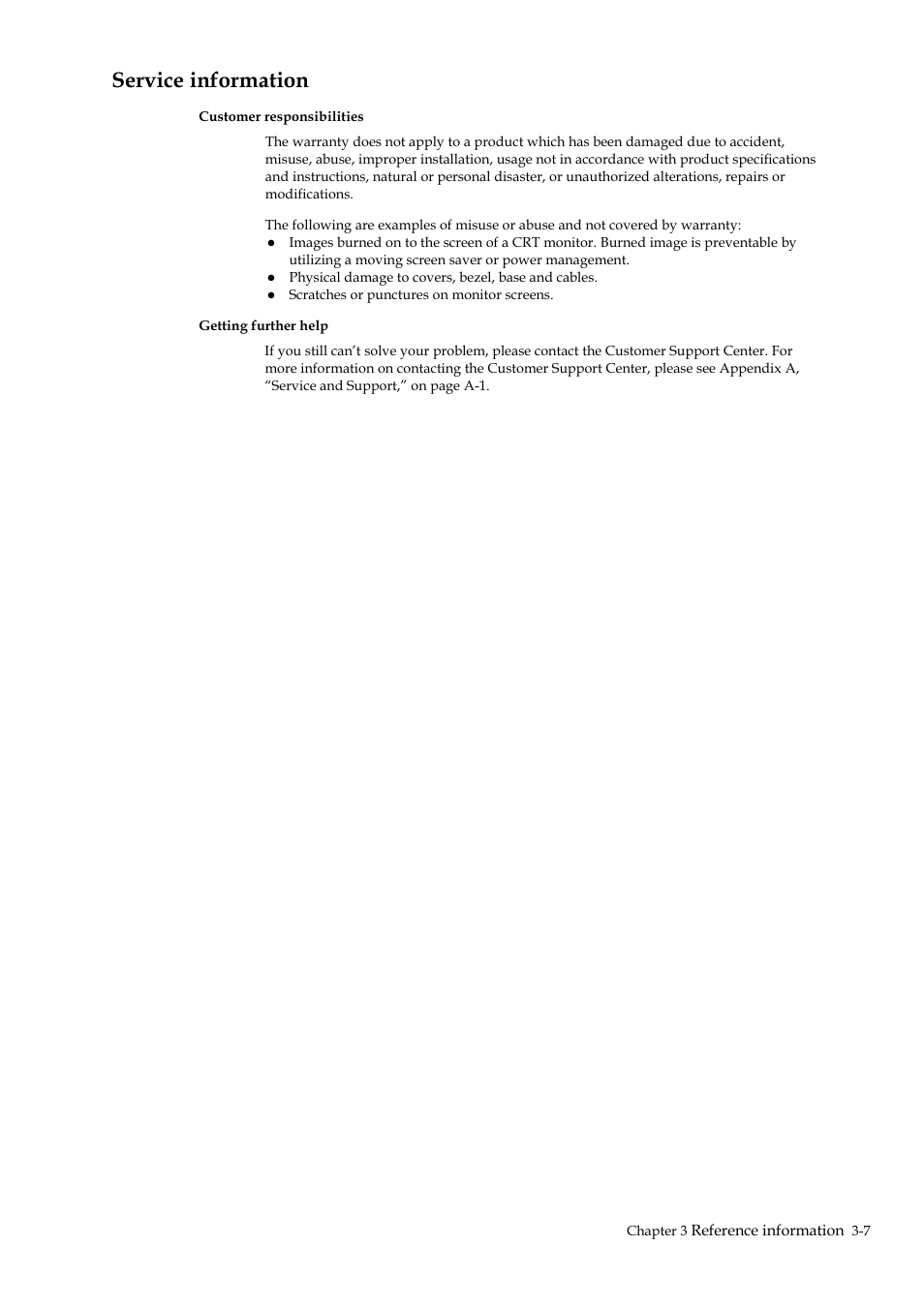 Service information, Service information -7 | Lenovo D27-40 27" Monitor User Manual | Page 27 / 31