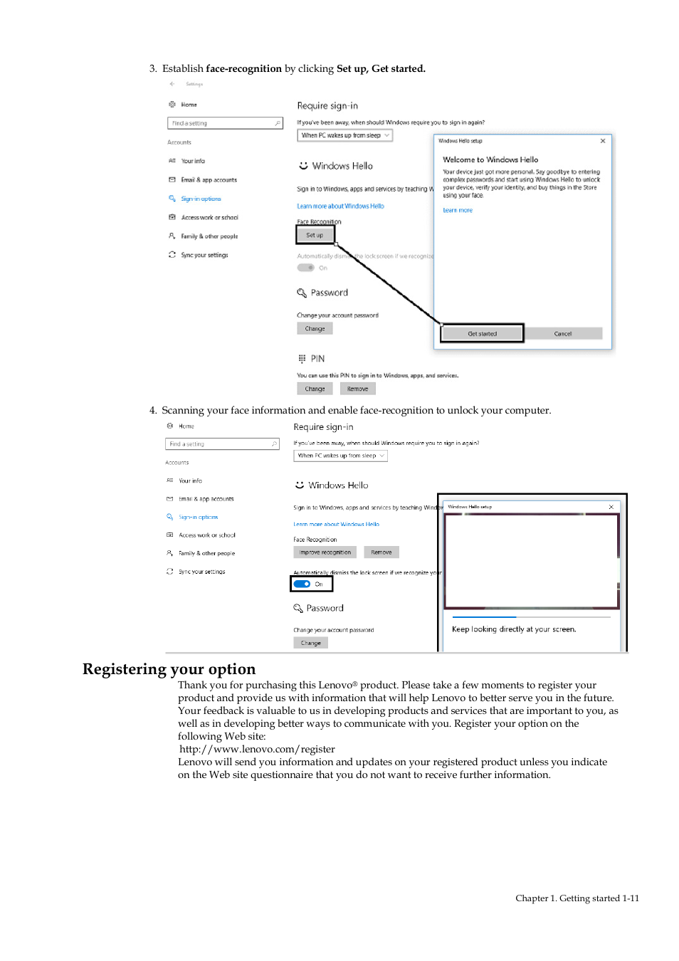 Registering your option | Lenovo ThinkVision T22v-20 21.5" 16:9 VoIP IPS Monitor User Manual | Page 16 / 43