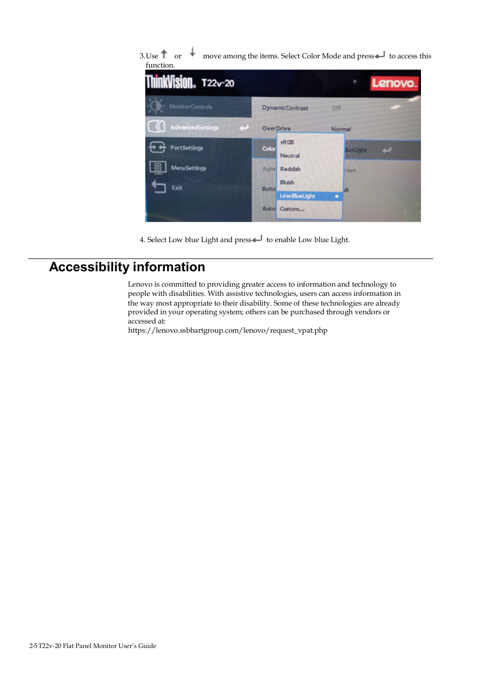 Accessibility information | Lenovo ThinkVision T22v-20 21.5" 16:9 VoIP IPS Monitor User Manual | Page 21 / 43