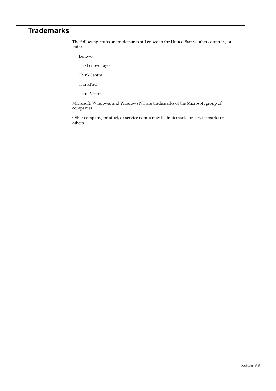 Trademarks | Lenovo ThinkVision T22v-20 21.5" 16:9 VoIP IPS Monitor User Manual | Page 42 / 43
