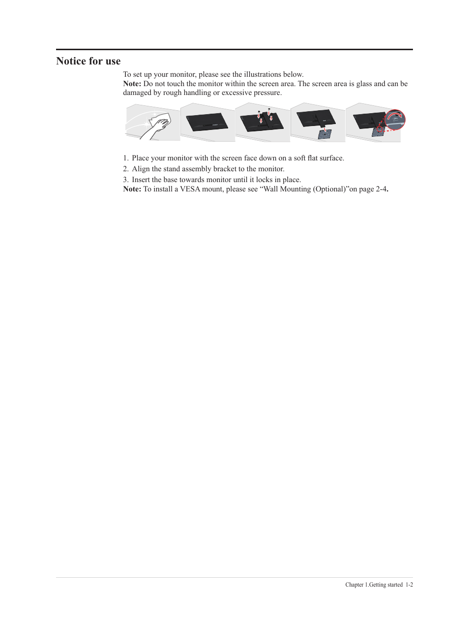 Notice for use, Notice for use -2 | Lenovo E27q-20 27" 1440p Monitor User Manual | Page 7 / 37
