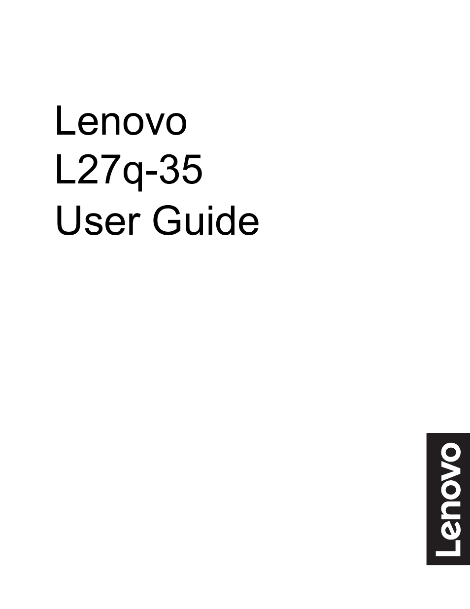 Lenovo L27q-35 27" 1440p Monitor User Manual | 31 pages