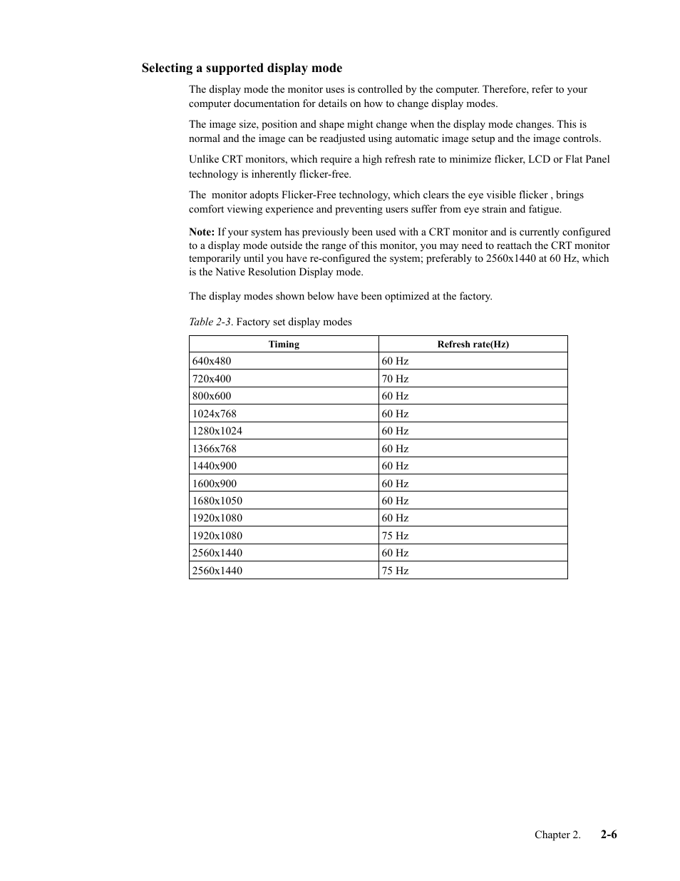 Selecting a supported display mode, Selecting a supported display mode -6 | Lenovo L27q-35 27" 1440p Monitor User Manual | Page 18 / 31