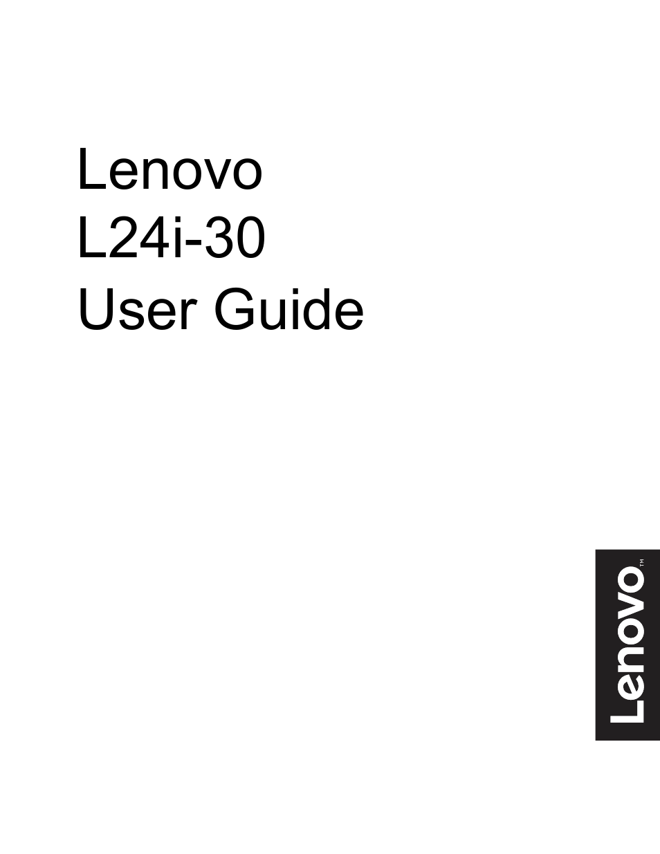 Lenovo L24i-30 23.8" 16:9 IPS Monitor User Manual | 31 pages