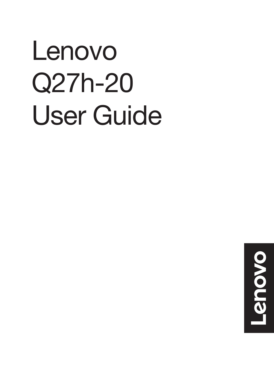 Lenovo Q27h-20 27" 1440p HDR Monitor User Manual | 31 pages