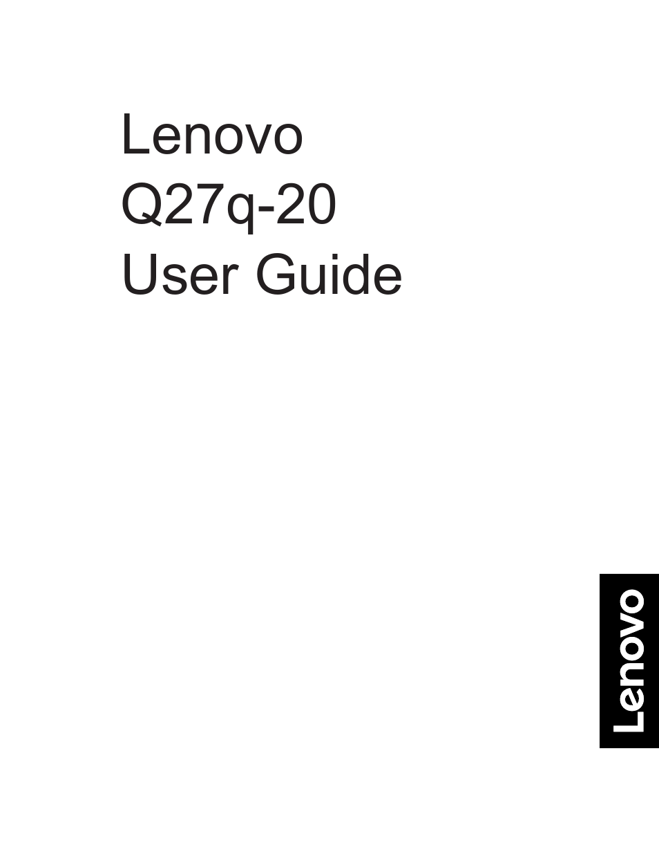 Lenovo Q27q-20 27" 1440p HDR Monitor User Manual | 31 pages