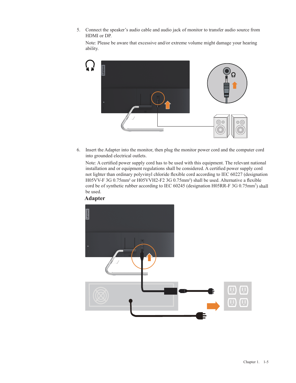 Adapter | Lenovo Q27q-20 27" 1440p HDR Monitor User Manual | Page 10 / 31