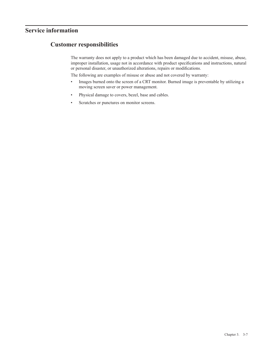 Service information, Customer responsibilities, Service information customer responsibilities | Lenovo Q27q-20 27" 1440p HDR Monitor User Manual | Page 27 / 31