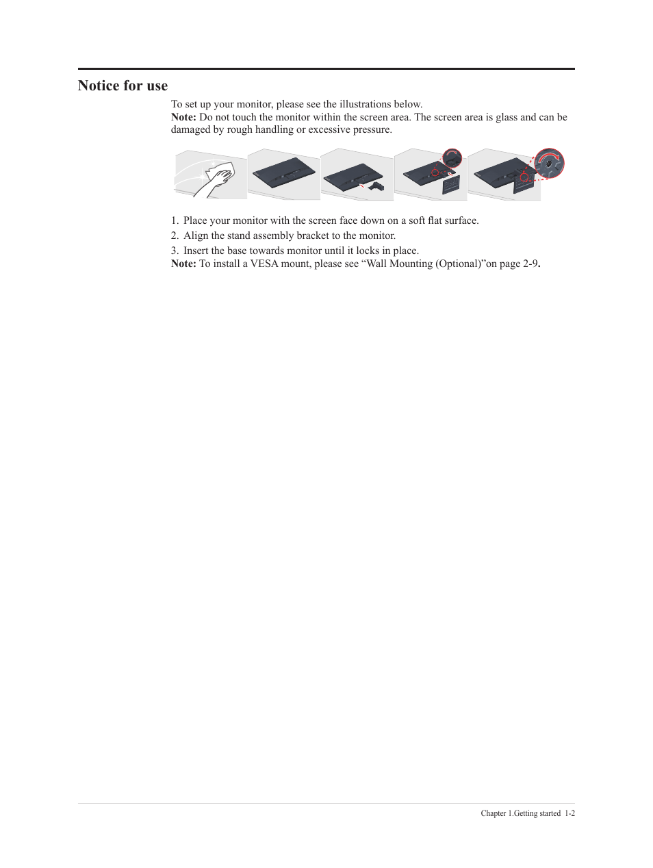 Notice for use | Lenovo ThinkVision 21.5" Monitor User Manual | Page 7 / 37