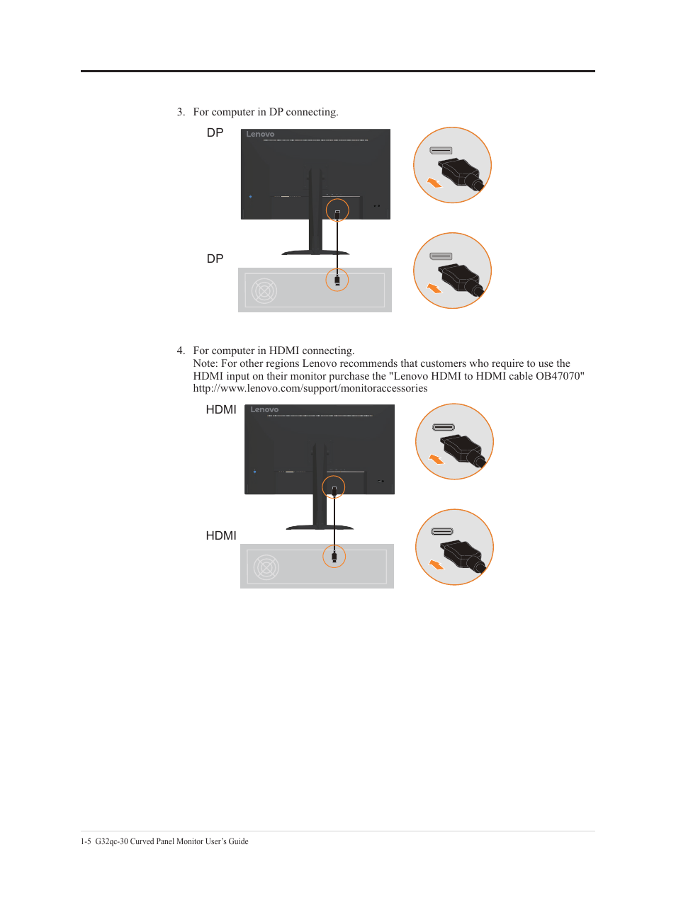 Lenovo G32qc-30 31.5" 1440p HDR 170 Hz Curved Monitor User Manual | Page 10 / 33