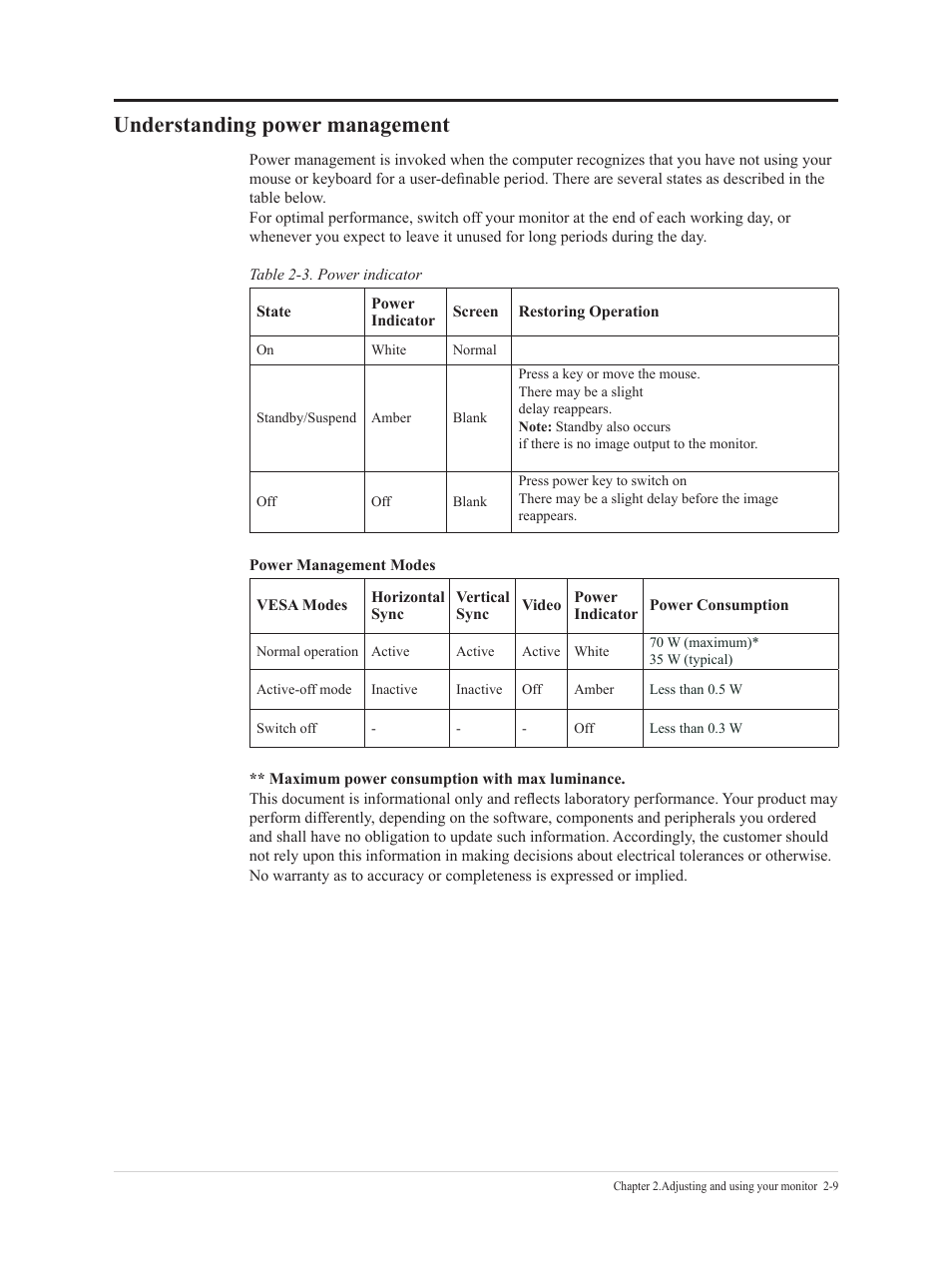 Understanding power management, Understanding power management -9 | Lenovo G32qc-30 31.5" 1440p HDR 170 Hz Curved Monitor User Manual | Page 21 / 33