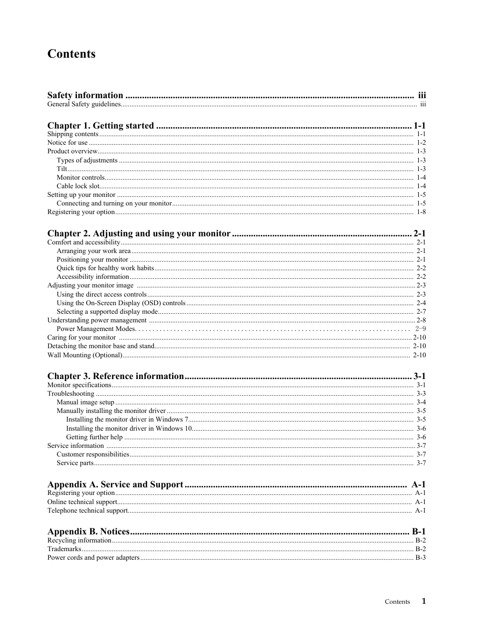 Lenovo ThinkVision 23.8" Monitor User Manual | Page 3 / 38