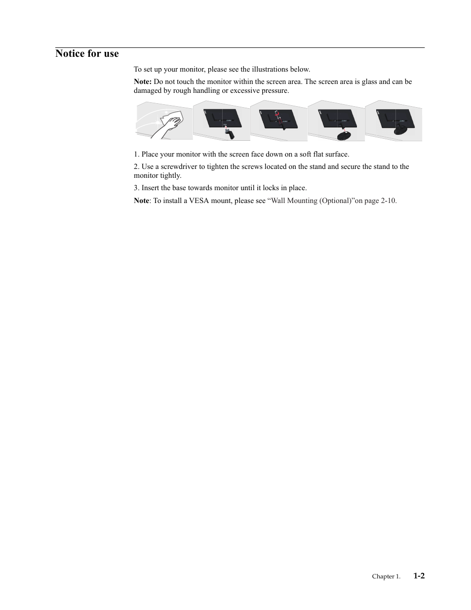 Notice for use, Notice for use -2 | Lenovo ThinkVision 23.8" Monitor User Manual | Page 6 / 38