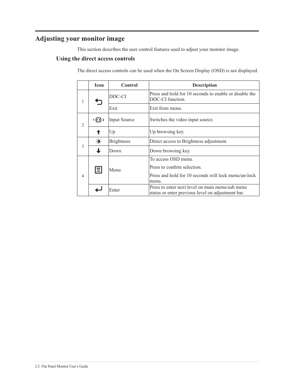 Adjusting your monitor image, Adjusting your monitor image -2 | Lenovo T24t-20 23.8" 16:9 Multi-Touch IPS Display User Manual | Page 19 / 44