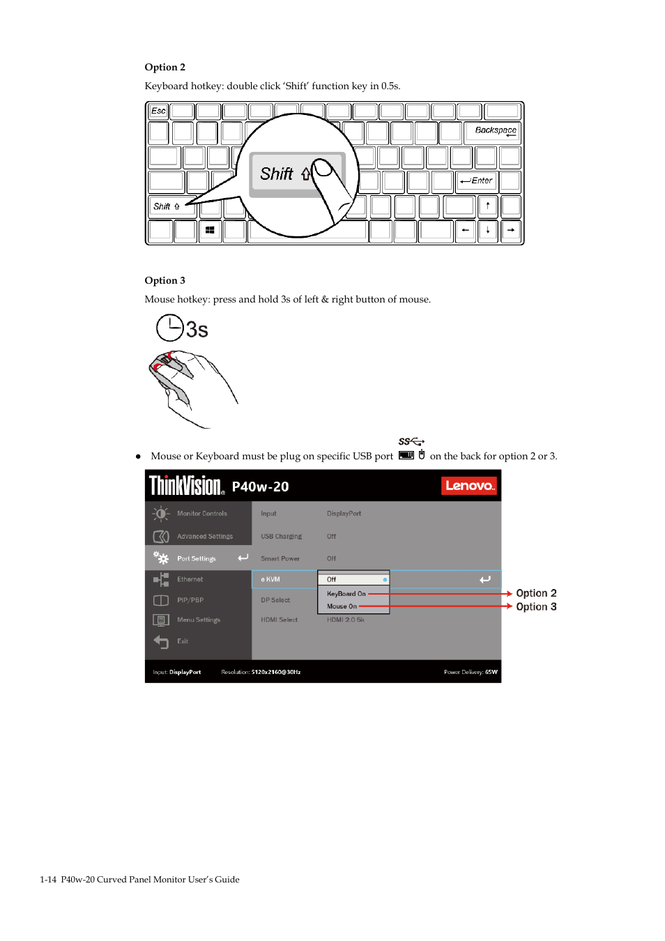 Lenovo ThinkVision P40w-20 39.7" 5K Ultrawide Curved Monitor User Manual | Page 18 / 55