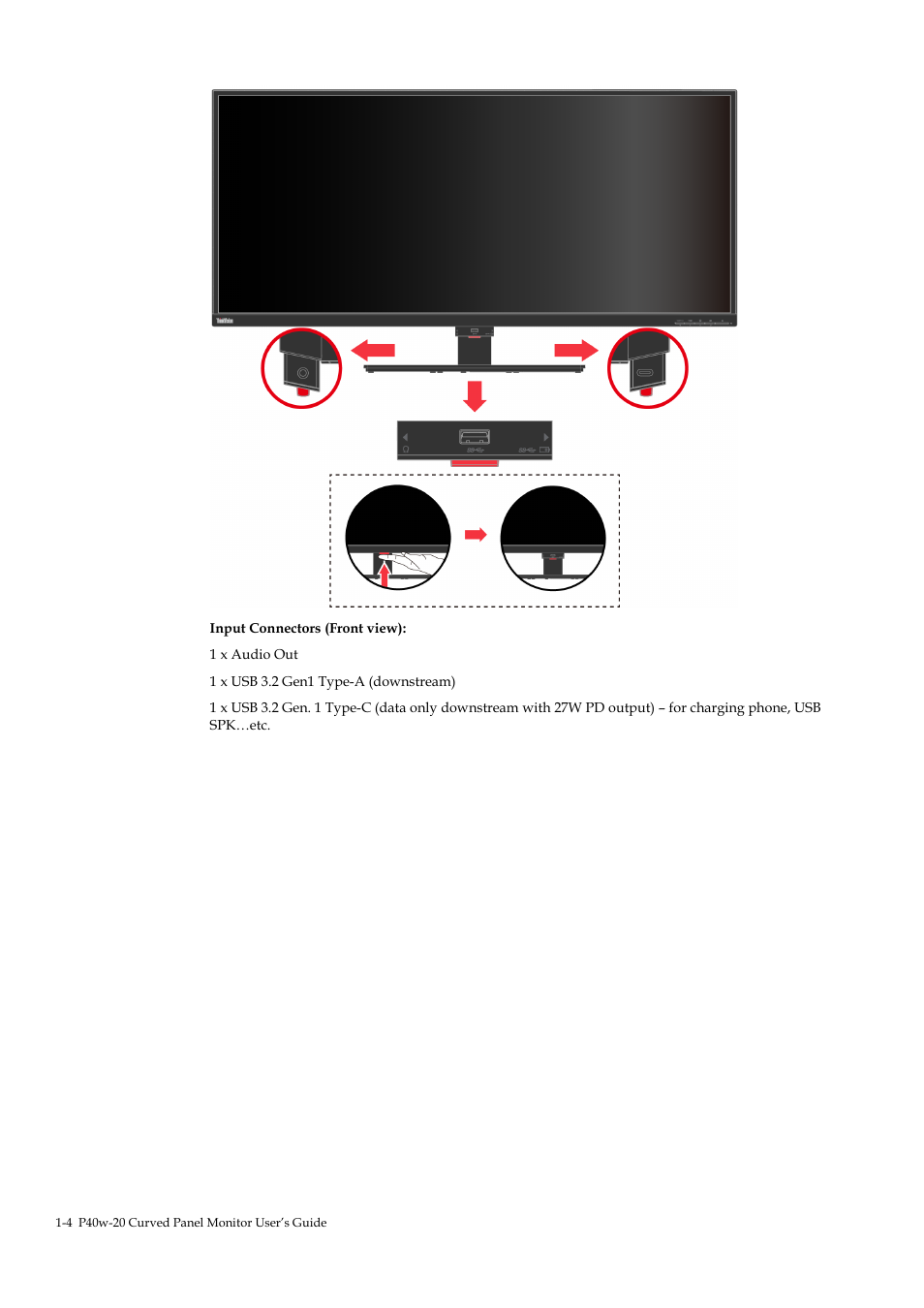 Lenovo ThinkVision P40w-20 39.7" 5K Ultrawide Curved Monitor User Manual | Page 8 / 55