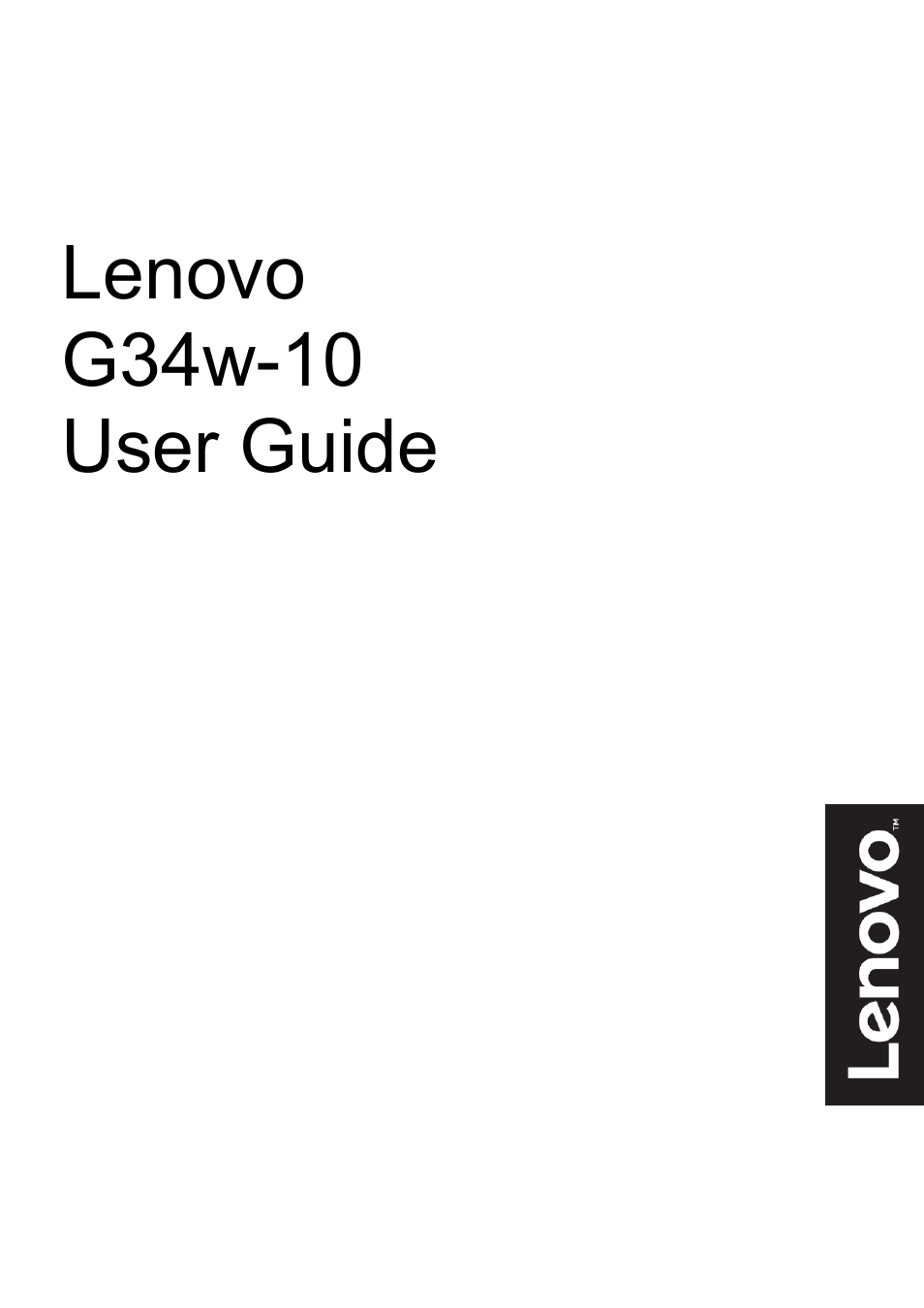 Lenovo G34w-10 34" 1440p 144 Hz Curved Gaming Monitor User Manual | 27 pages