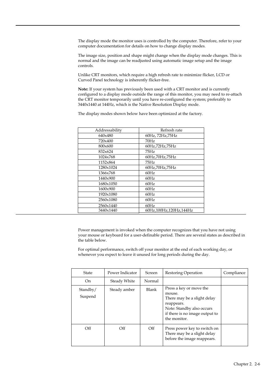 Selecting a supported display mode, Understanding power management | Lenovo G34w-10 34" 1440p 144 Hz Curved Gaming Monitor User Manual | Page 16 / 27