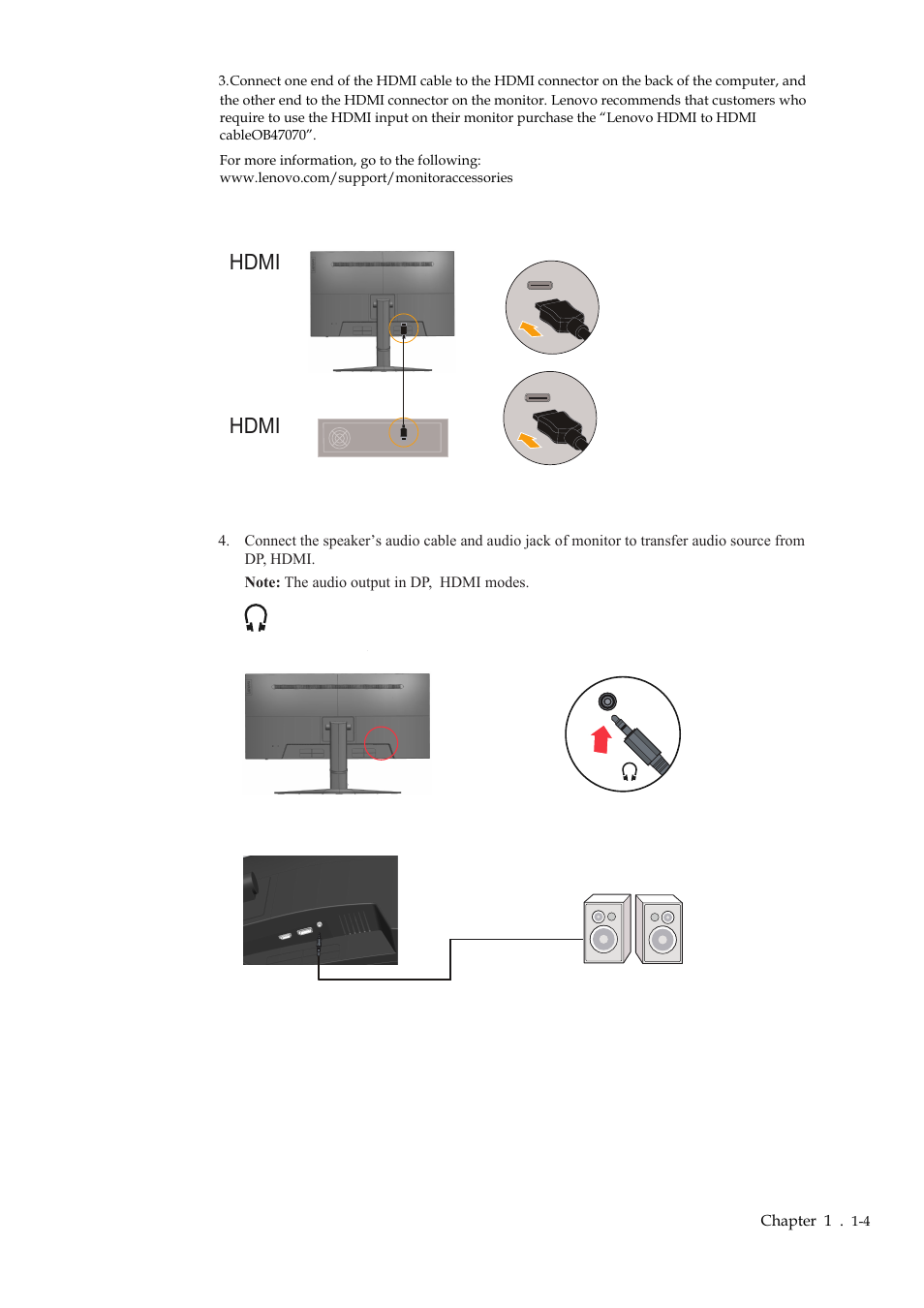 Hdmi | Lenovo G34w-10 34" 1440p 144 Hz Curved Gaming Monitor User Manual | Page 8 / 27