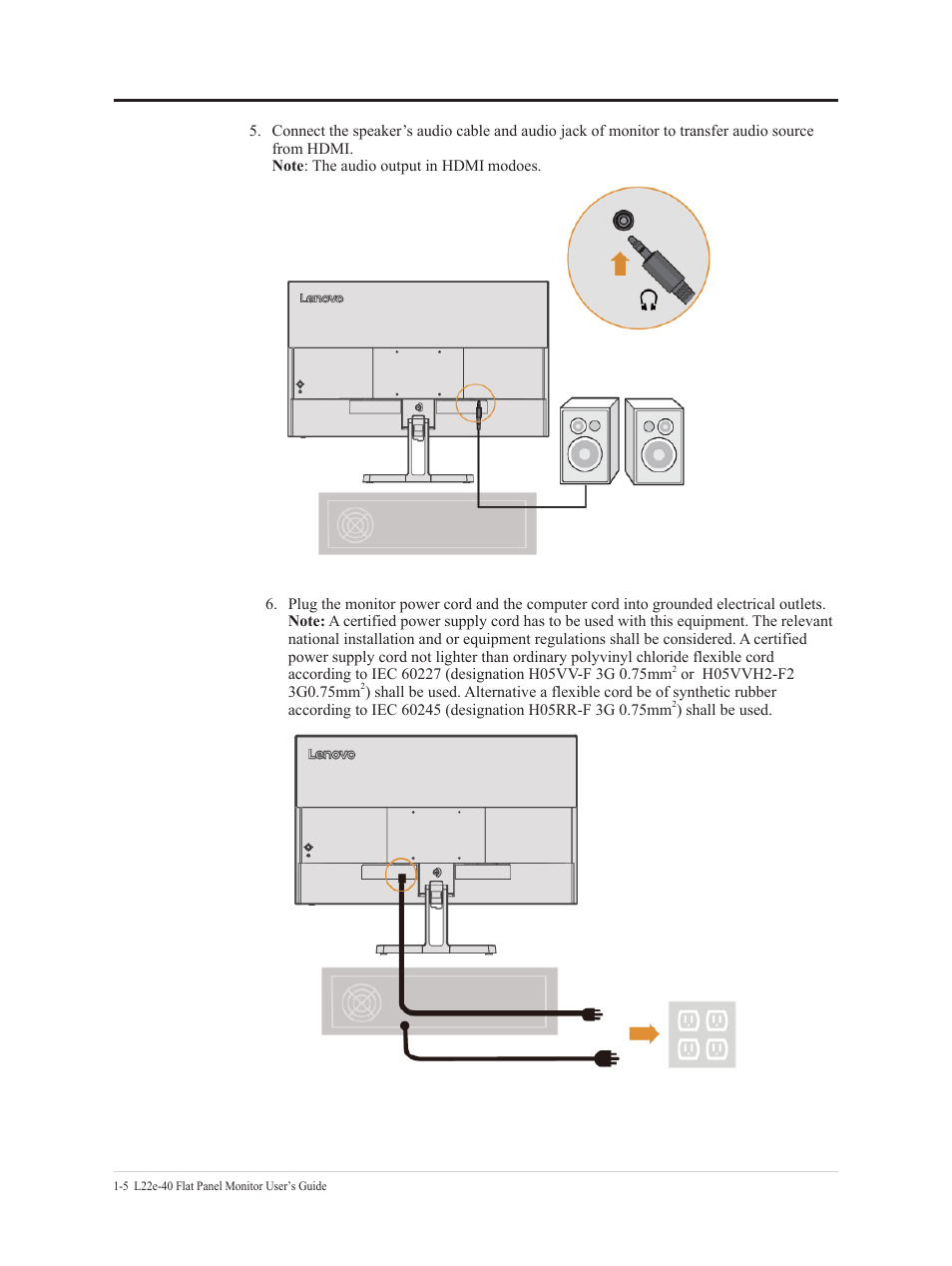 Lenovo L22e-40 21.5" Monitor (Cloud Gray) User Manual | Page 10 / 31