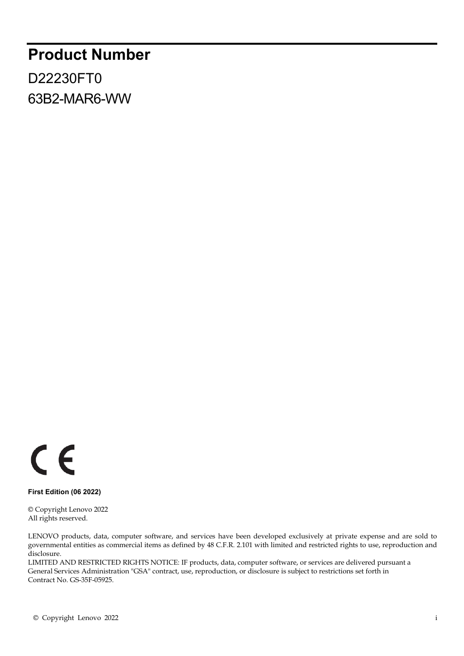 Product number | Lenovo ThinkVision T23i-30 23" Monitor User Manual | Page 2 / 41