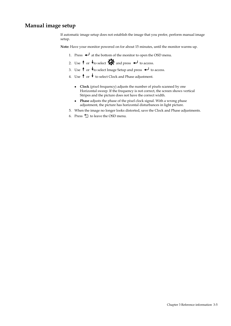 Manual image setup, Manual image setup -5 | Lenovo ThinkVision T23i-30 23" Monitor User Manual | Page 32 / 41
