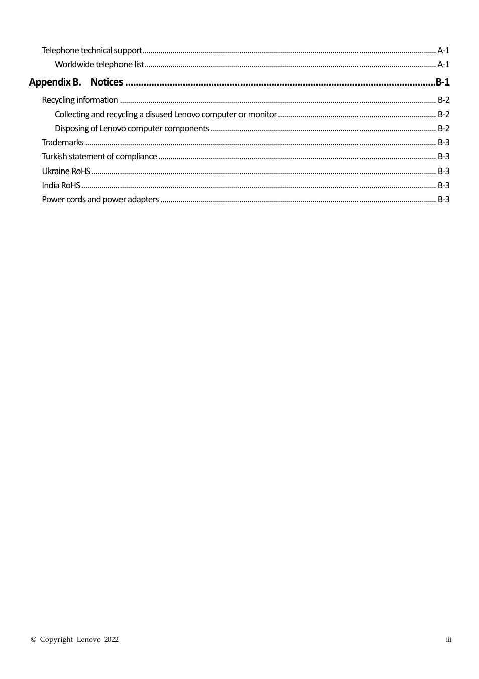 Appendix b | Lenovo ThinkVision T23i-30 23" Monitor User Manual | Page 4 / 41