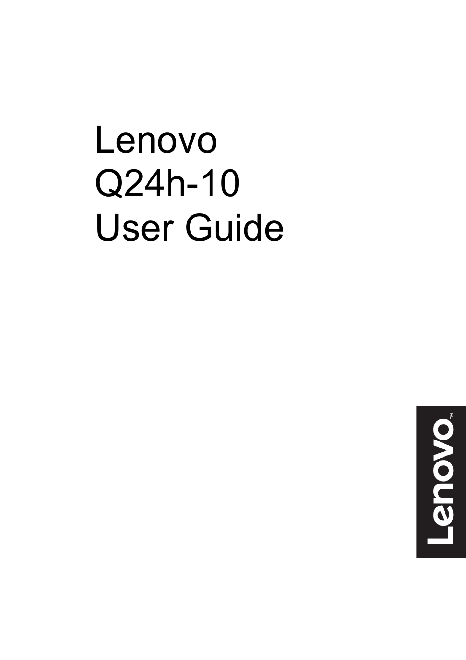 Lenovo Q24h-10 23.8" 16:9 FreeSync IPS Monitor (Gray) User Manual | 32 pages